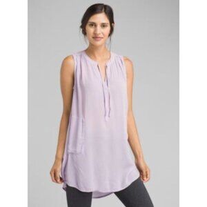 Prana Natassa Crinkled Tunic in Bleached Lavender